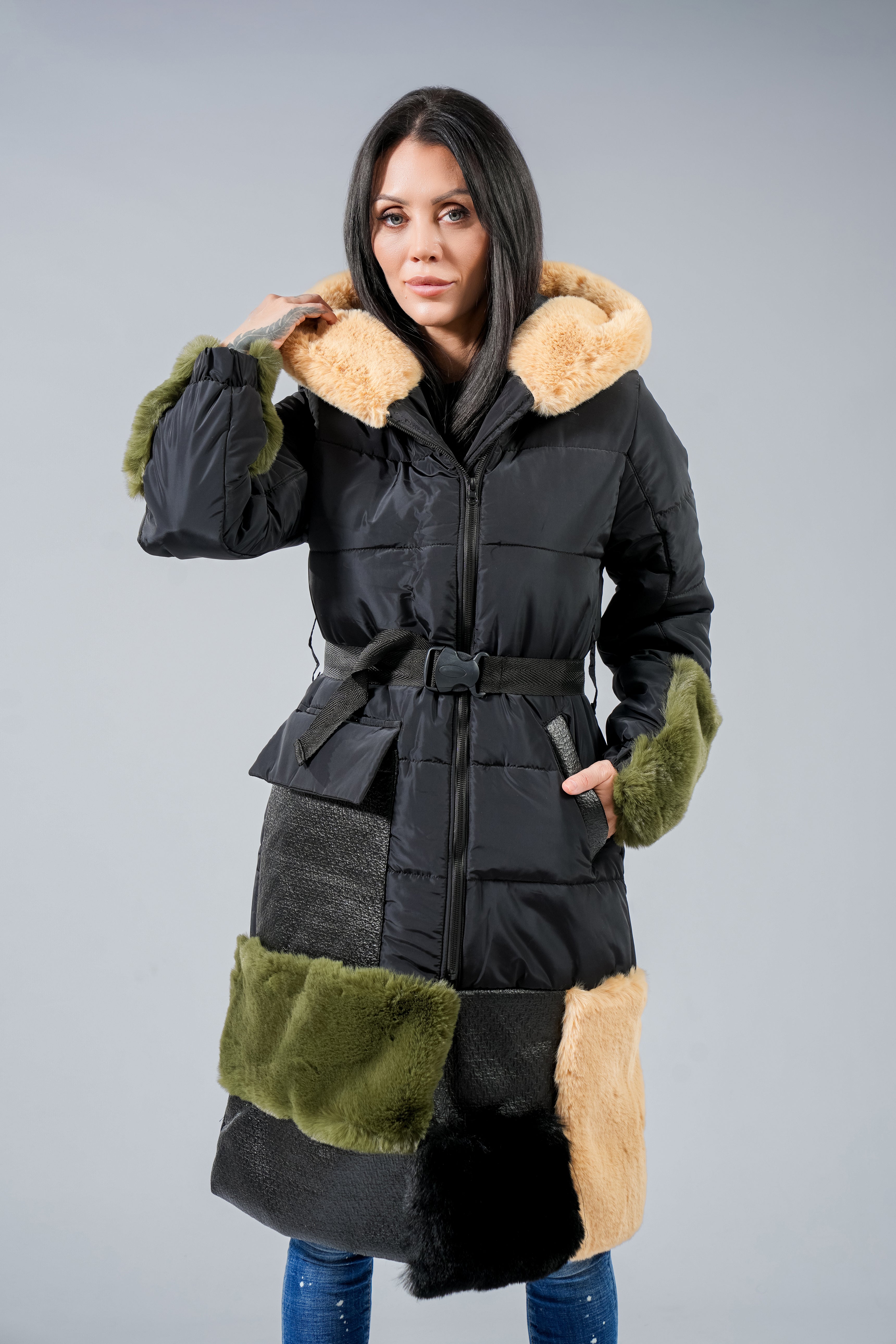 Дълго яке Eco squares