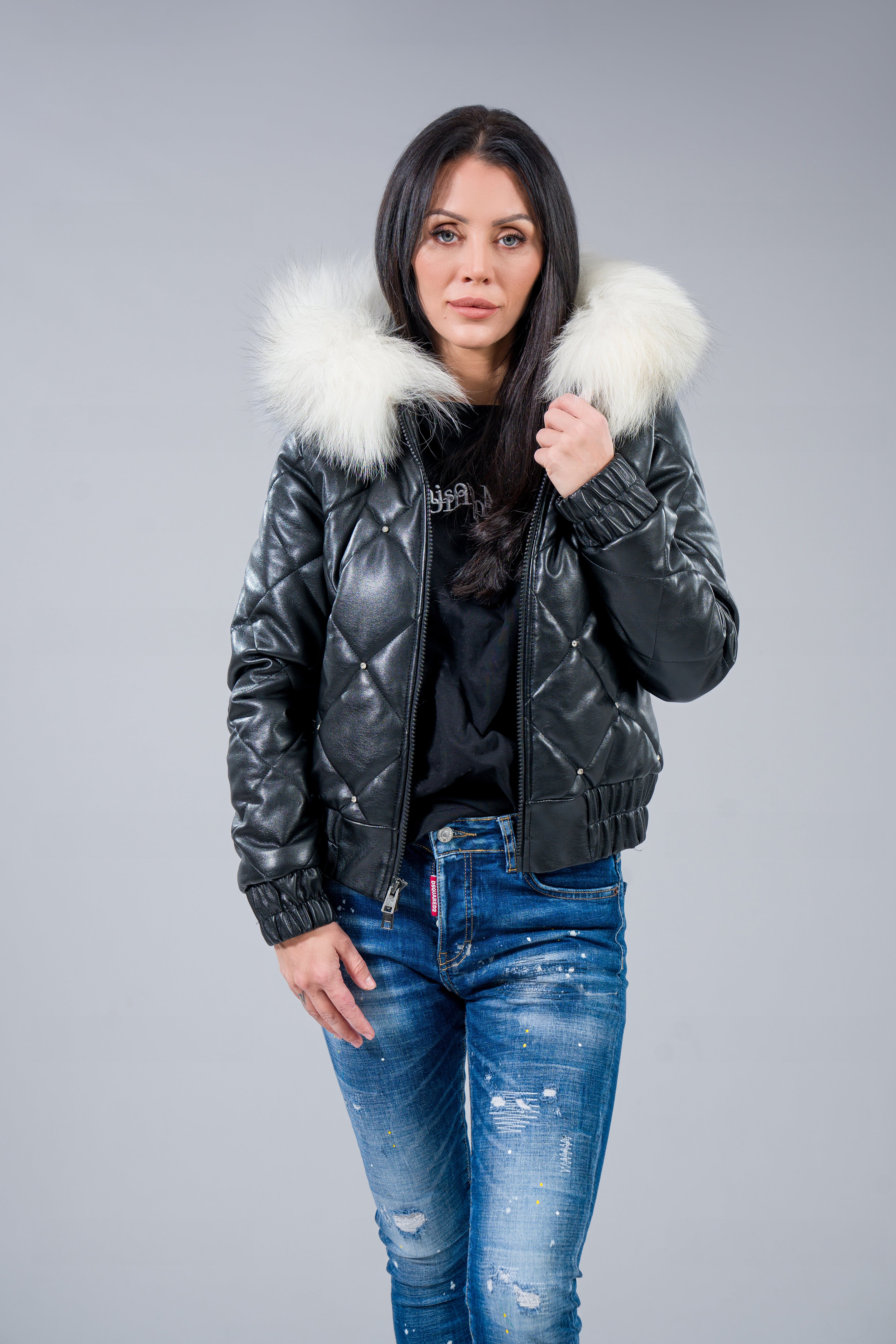 Кожено яке "Diamonds"