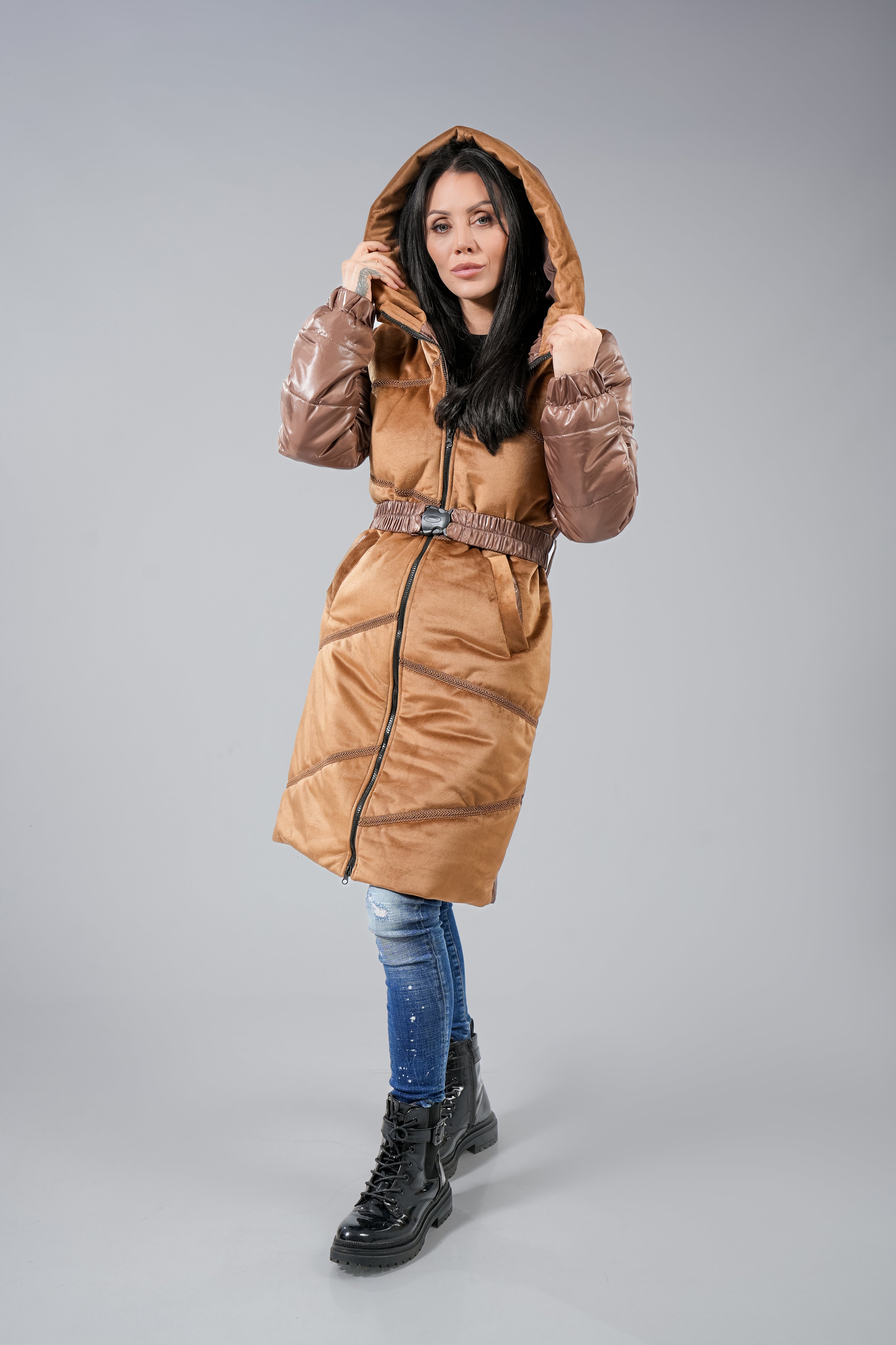 Дълго яке Suede