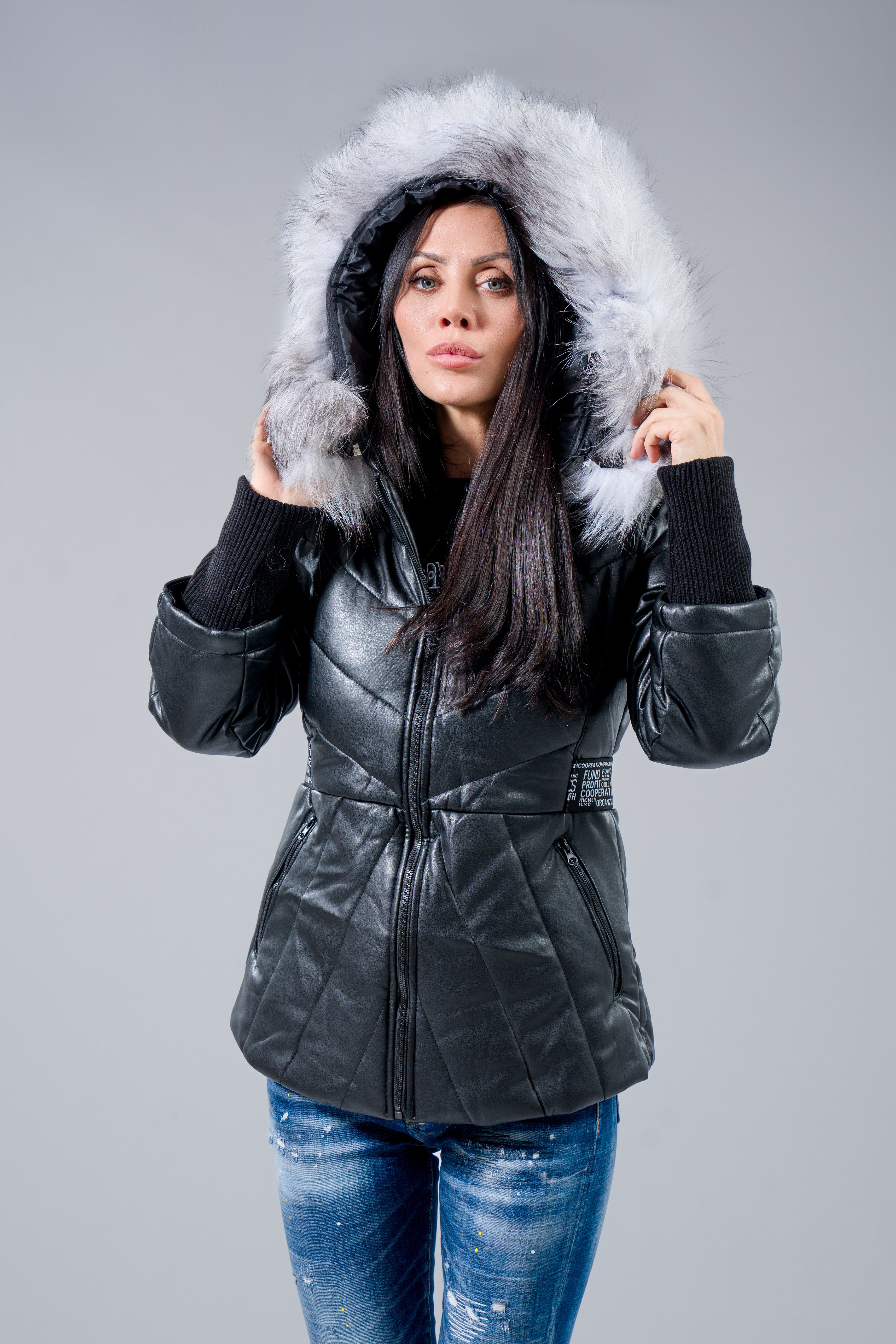 Късо кожено Яке "Leather Black"