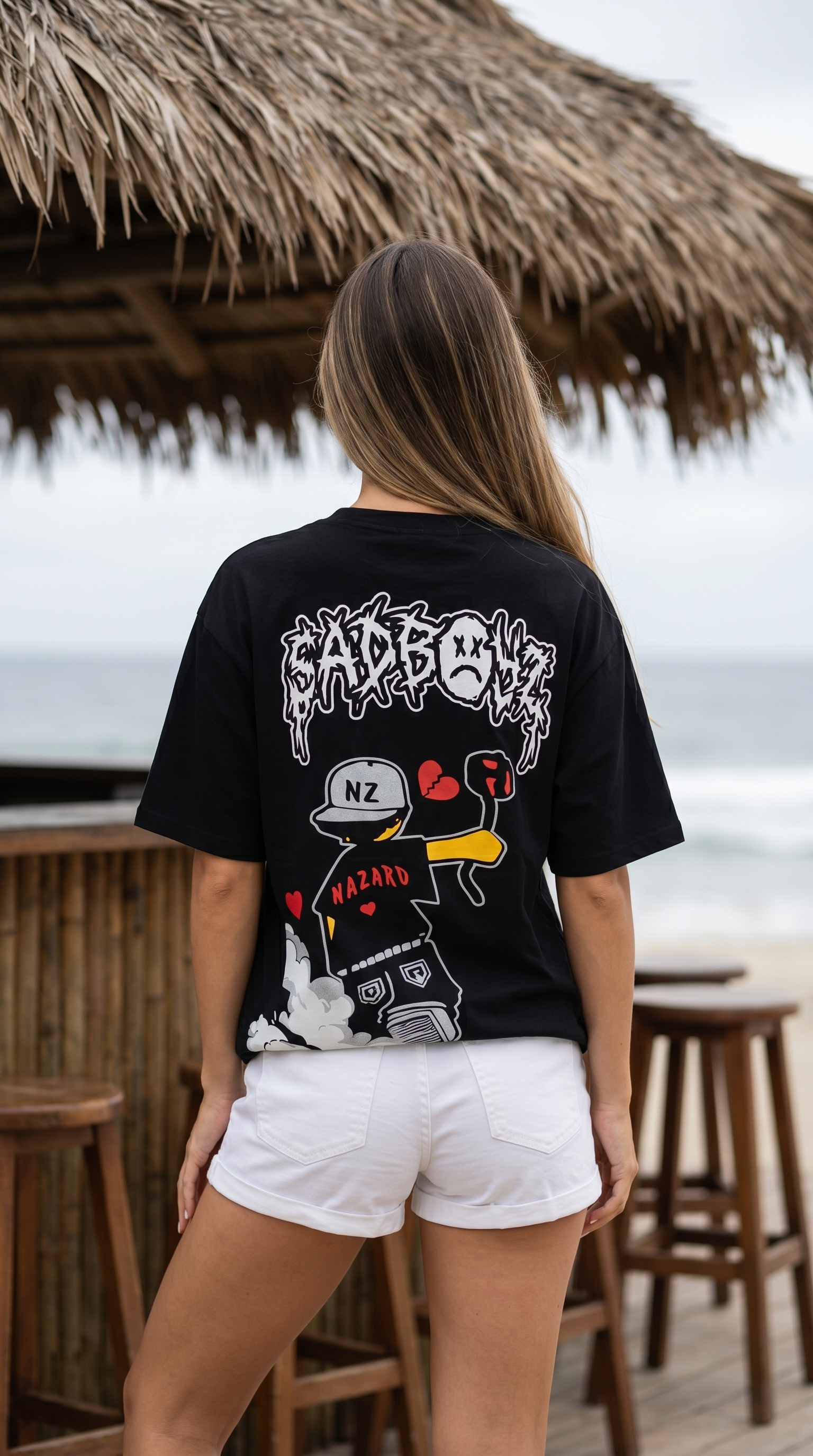 Тениска SADBOYZ x NAZARО – Oversize Black Edition