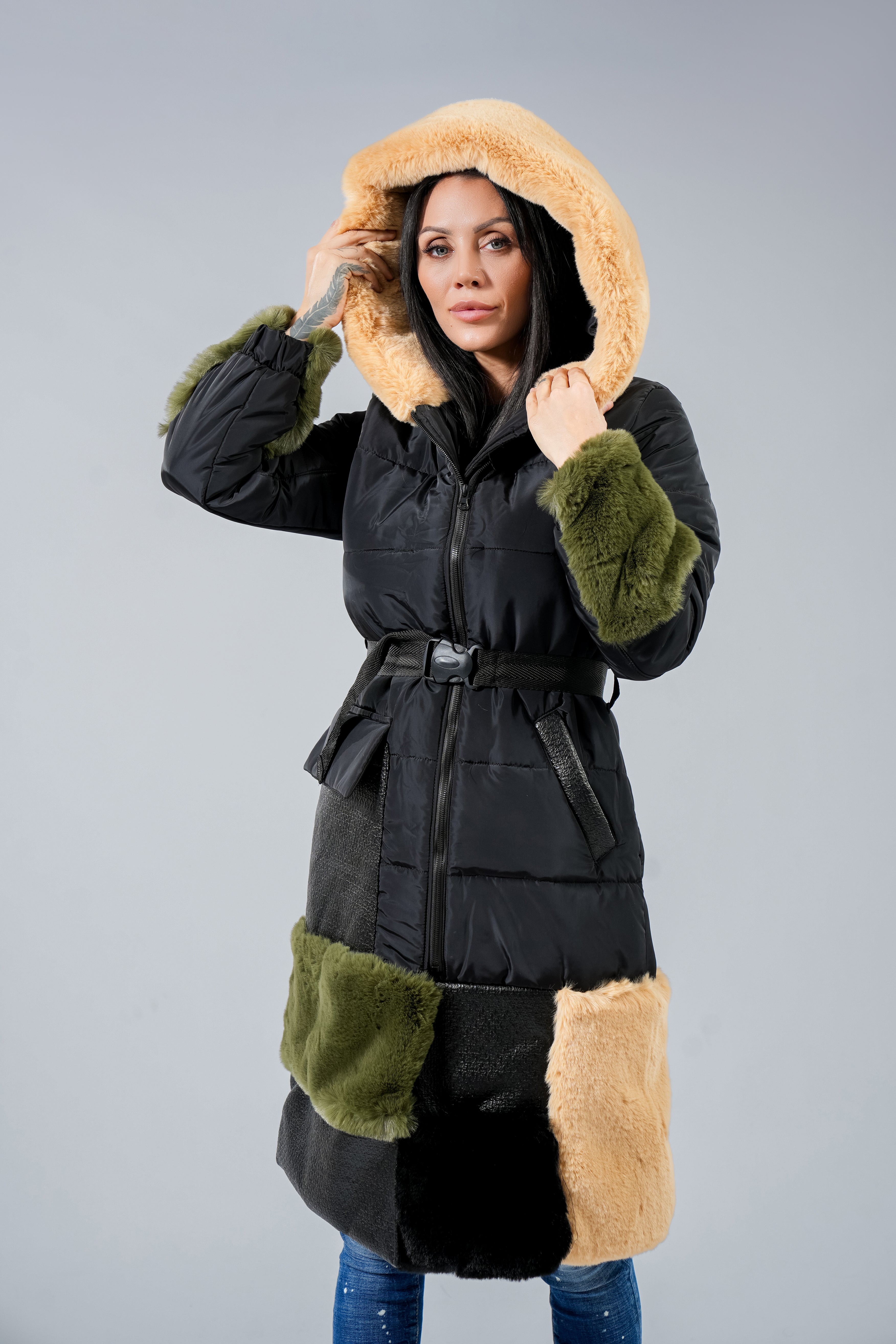 Дълго яке Eco squares