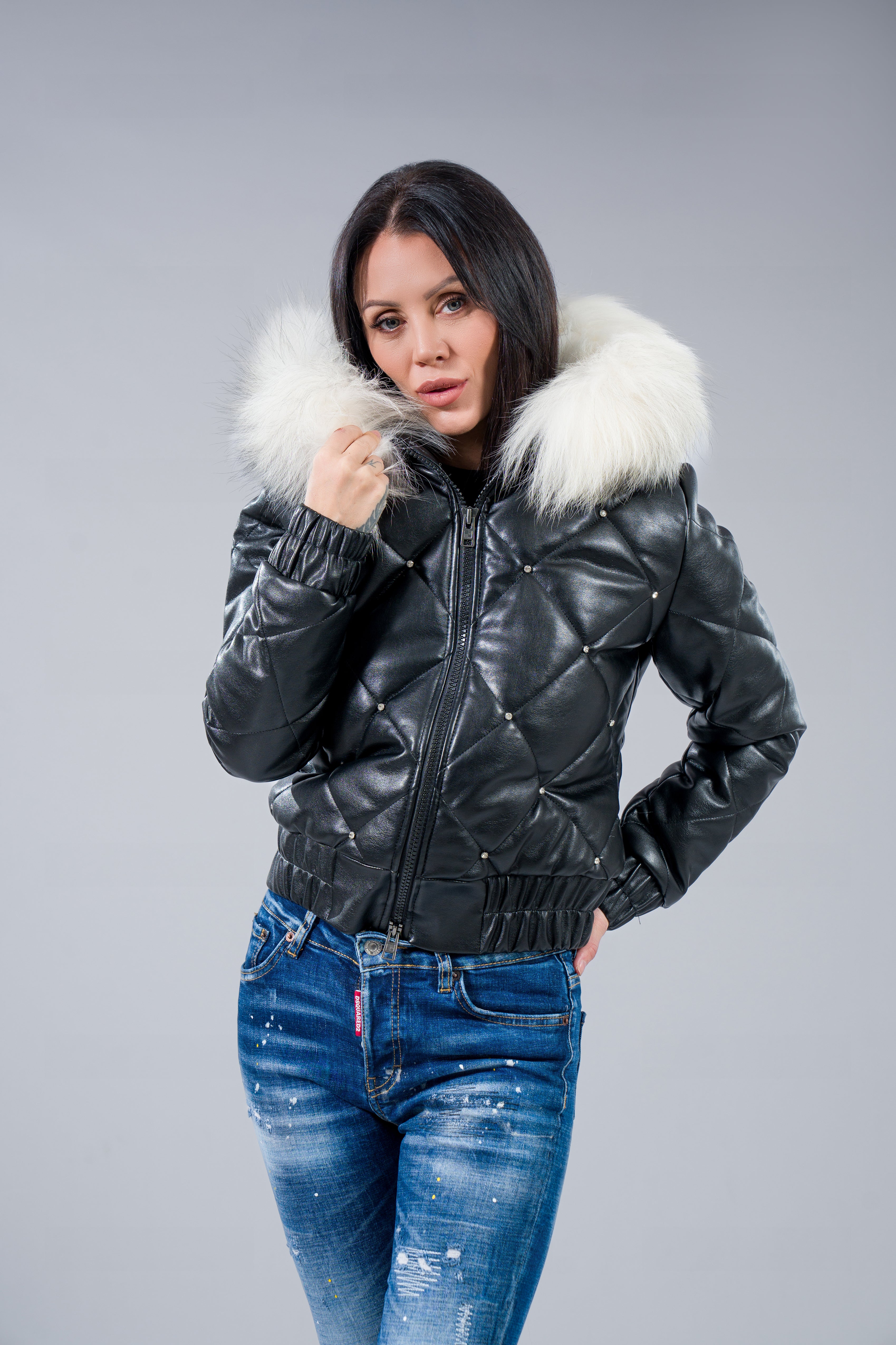 Кожено яке "Diamonds"